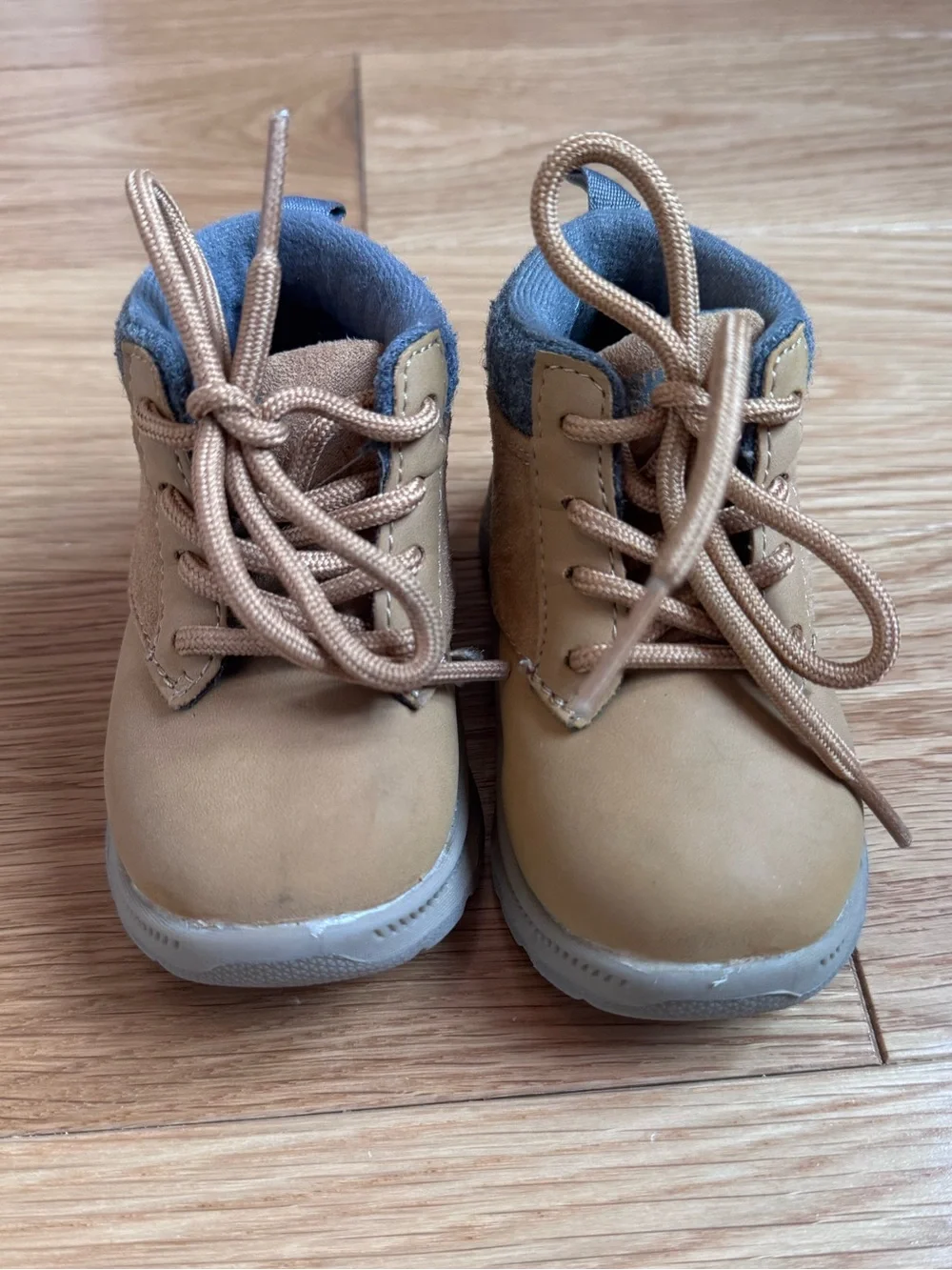 OshKosh B'gosh Tan and Gray Kids Lace-Up Boots